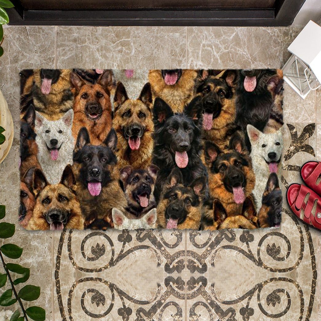 A Bunch Of German Shepherds Doormat