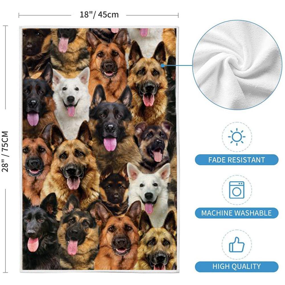 A Bunch Of German Shepherds Kitchen Towel