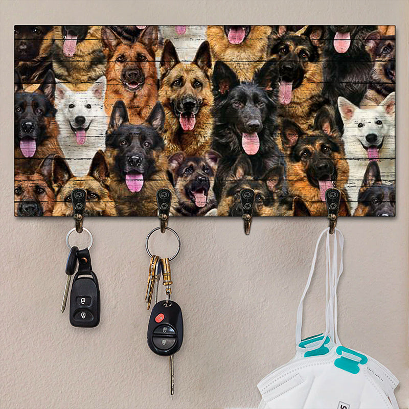 A Bunch Of German Shepherds Key Hanger