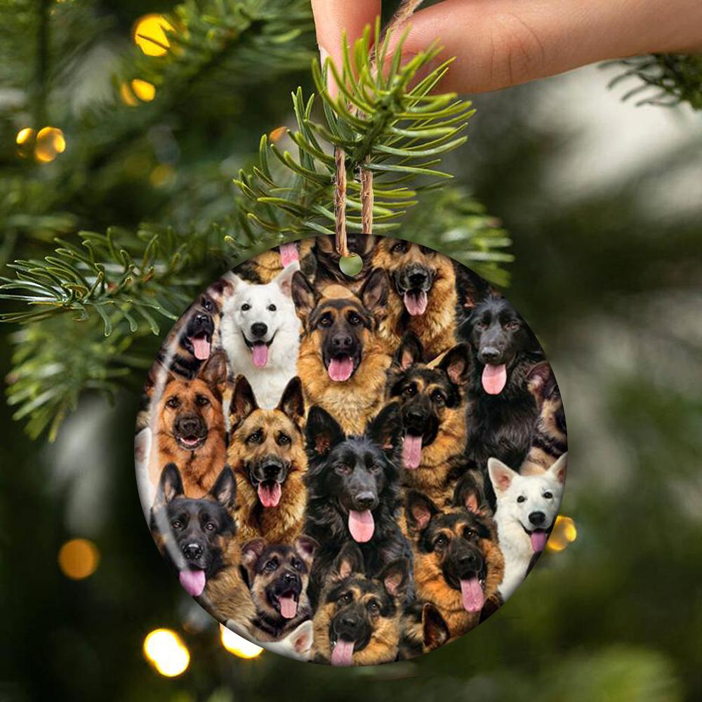 A Bunch Of German Shepherds Porcelain/Ceramic Ornament