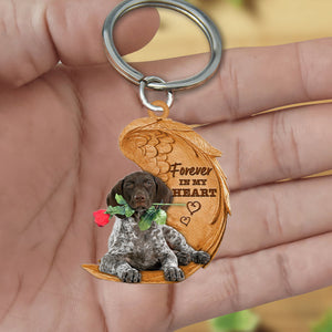 German Shorthaired Pointer Forever In My Heart Flat Acrylic Keychain
