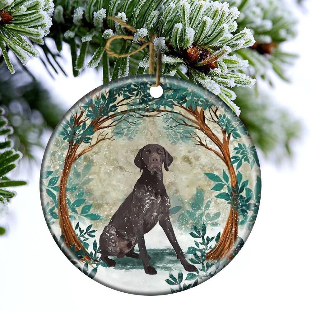 German Shorthaired Pointer Among Forest Porcelain/Ceramic Ornament