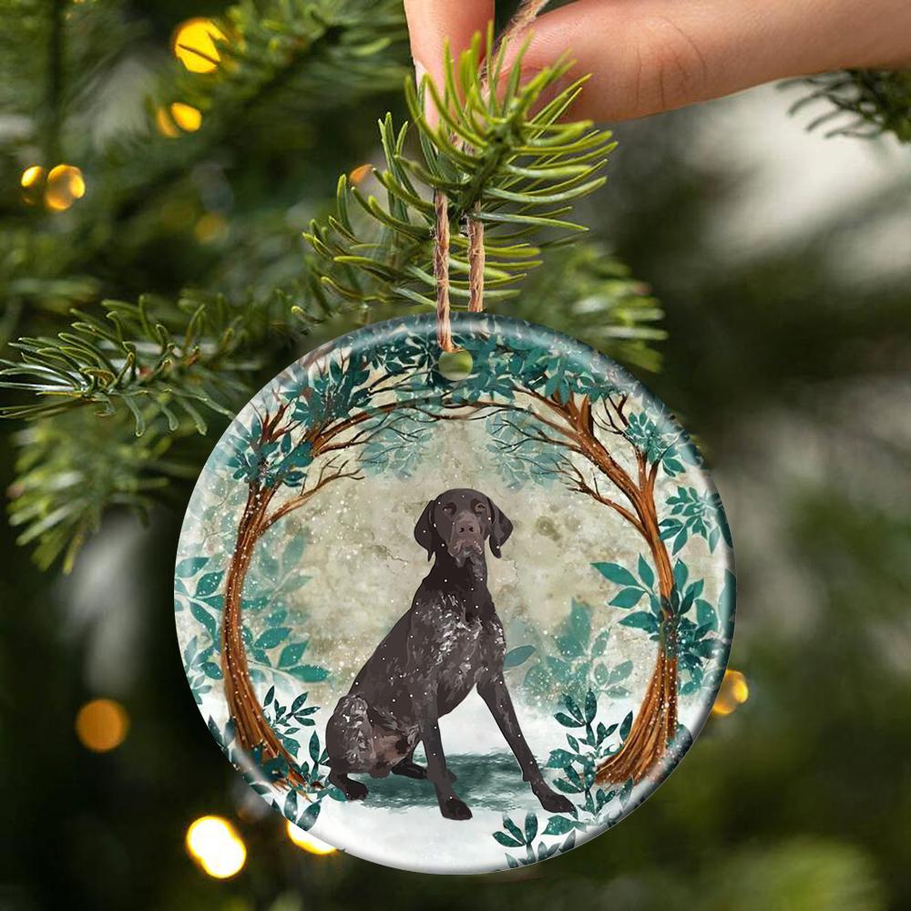 German Shorthaired Pointer Among Forest Porcelain/Ceramic Ornament