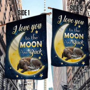 German Shorthaired Pointer I Love You To The Moon And Back Garden Flag
