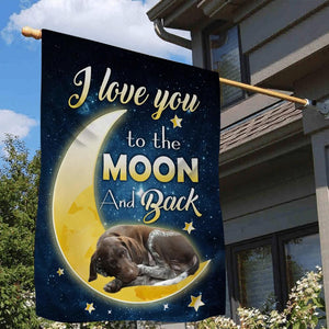 German Shorthaired Pointer I Love You To The Moon And Back Garden Flag