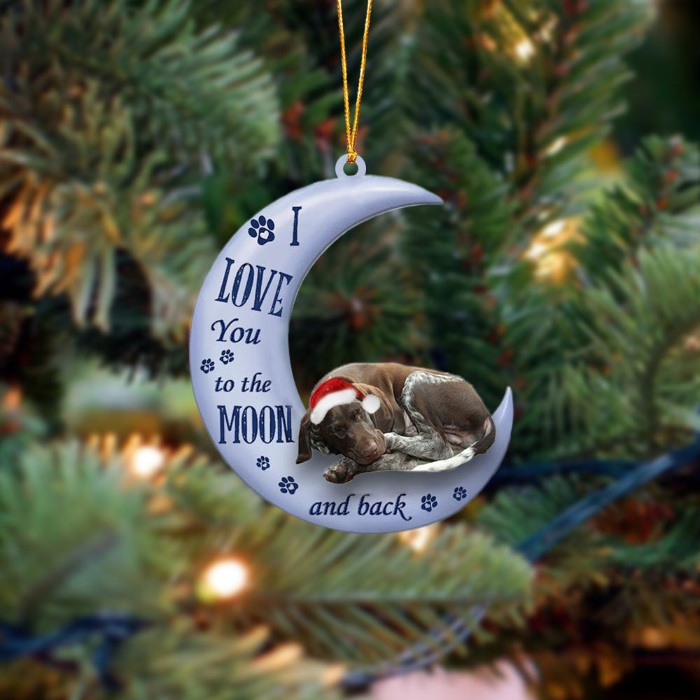 German Shorthaired Pointer I Love You To The Moon And Back Christmas Ornament