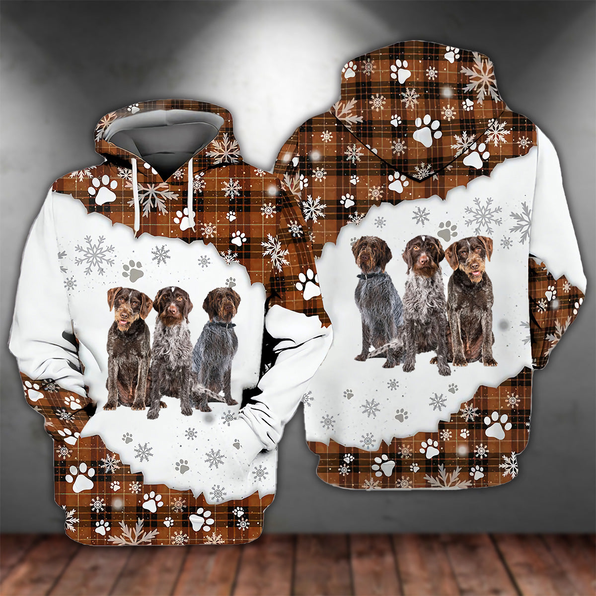 German Wirehaired Pointer Happy Holiday Unisex Hoodie