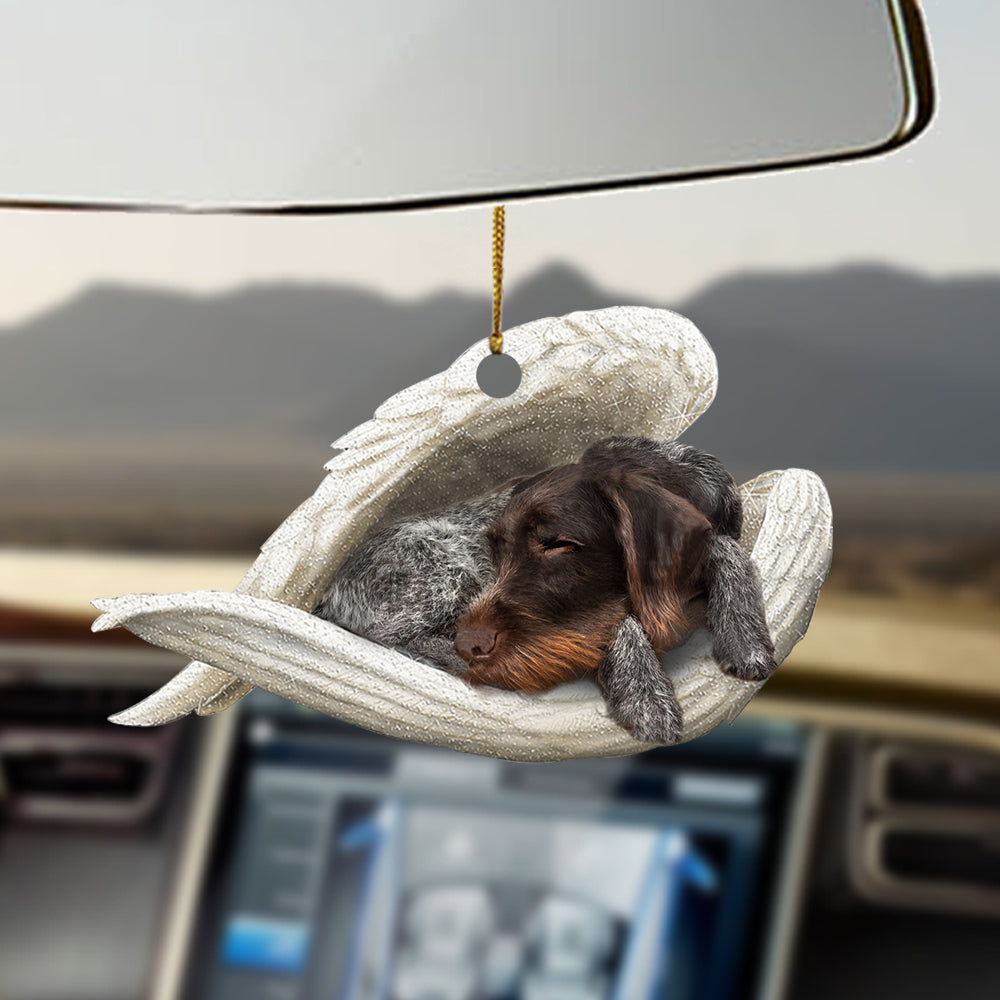 German Wirehaired Pointer Sleeping Angel Ornament Sleeping Angel Car Hanging Ornament