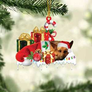 German shepherd Merry Christmas Hanging Ornament-0211