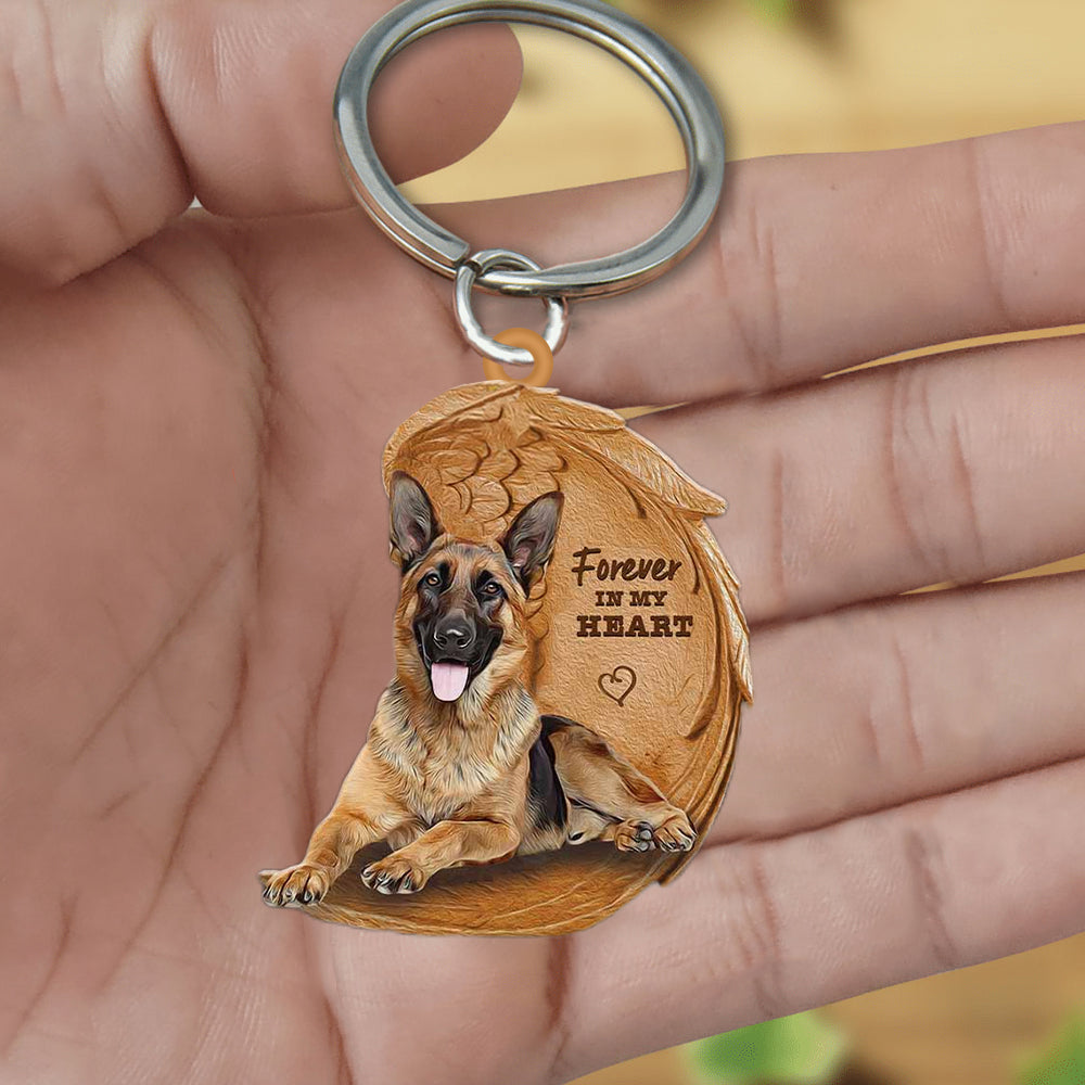 German shepherd Forever In My Heart Flat Acrylic Keychain