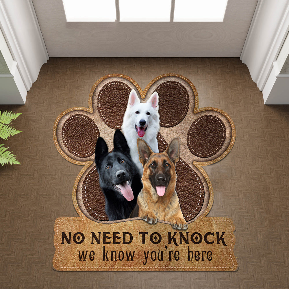 German shepherd No Need To Knock We Know You're Here Custom Doormat