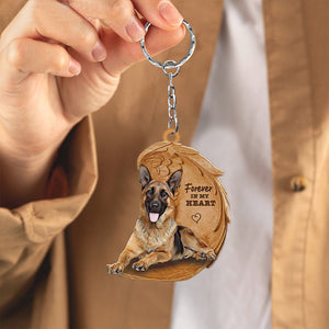 German shepherd Forever In My Heart Flat Acrylic Keychain