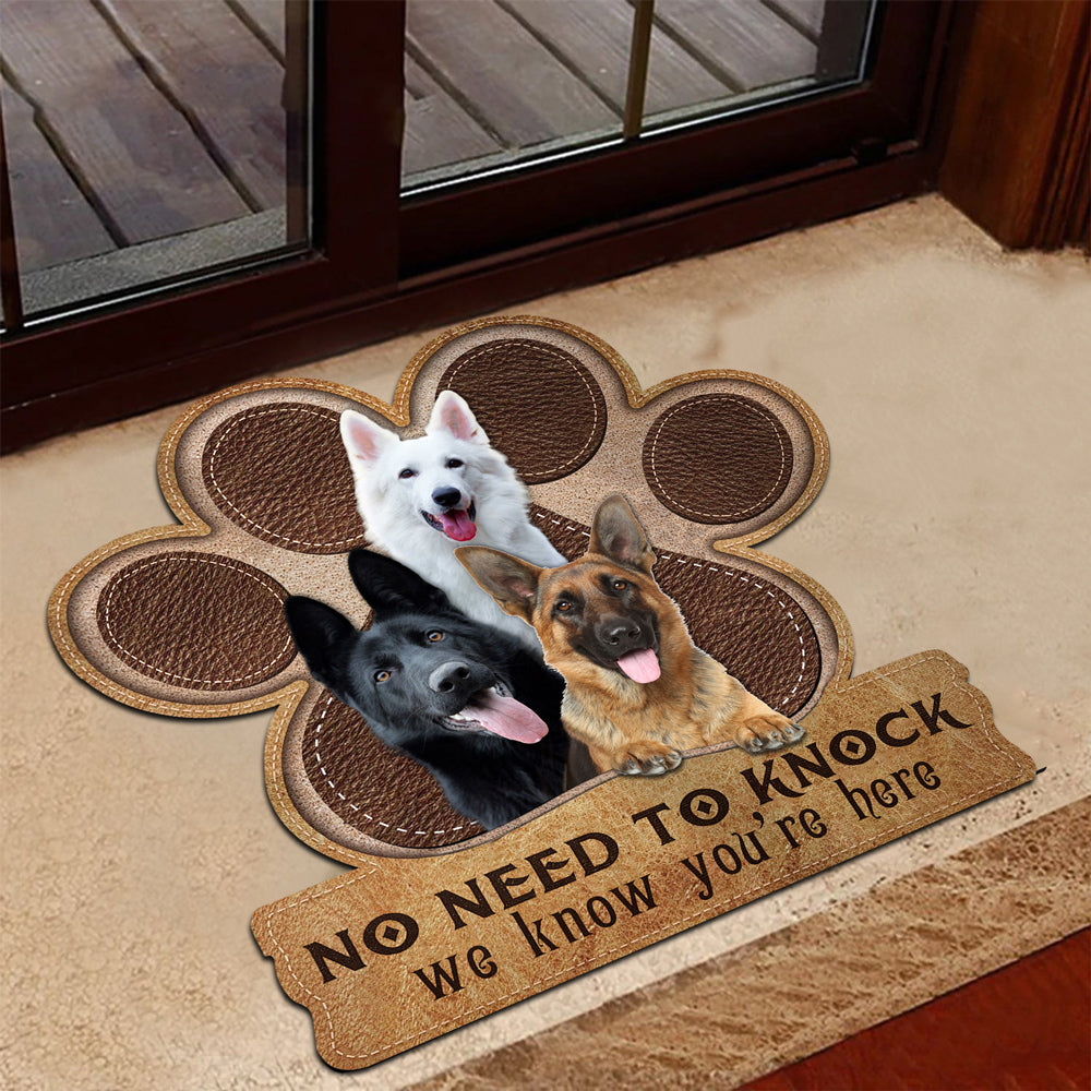German shepherd No Need To Knock We Know You're Here Custom Doormat