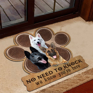 German shepherd No Need To Knock We Know You're Here Custom Doormat