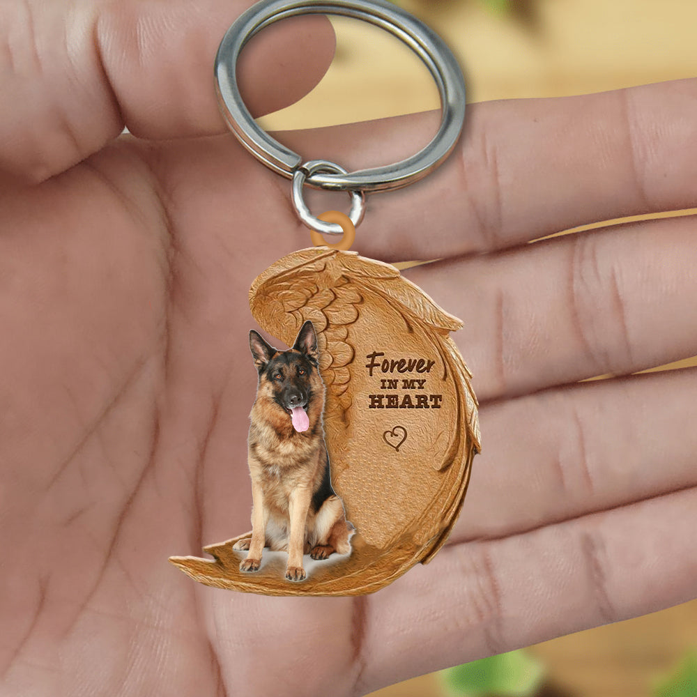 German shepherd03 In My Heart Flat Acrylic Keychain
