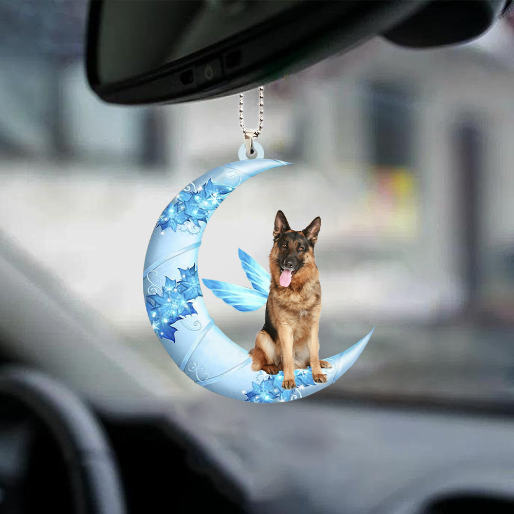 German shepherd 2 Angel From The Moon Car Hanging Ornament