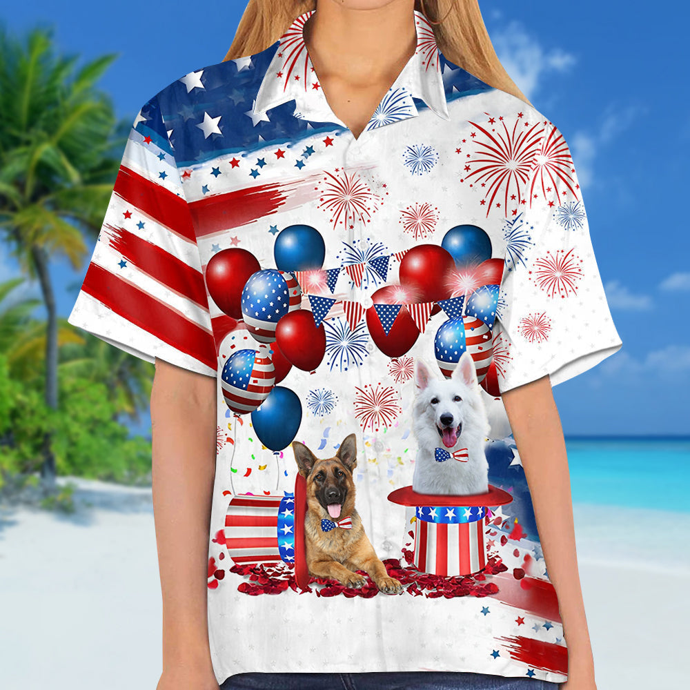 German shepherd Independence Day Hawaiian Shirt