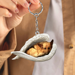 German shepherd Sleeping Angel Acrylic Keychain
