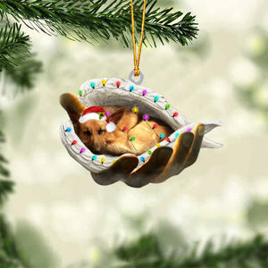 German shepherd Sleeping Angel In God Hand Christmas Ornament