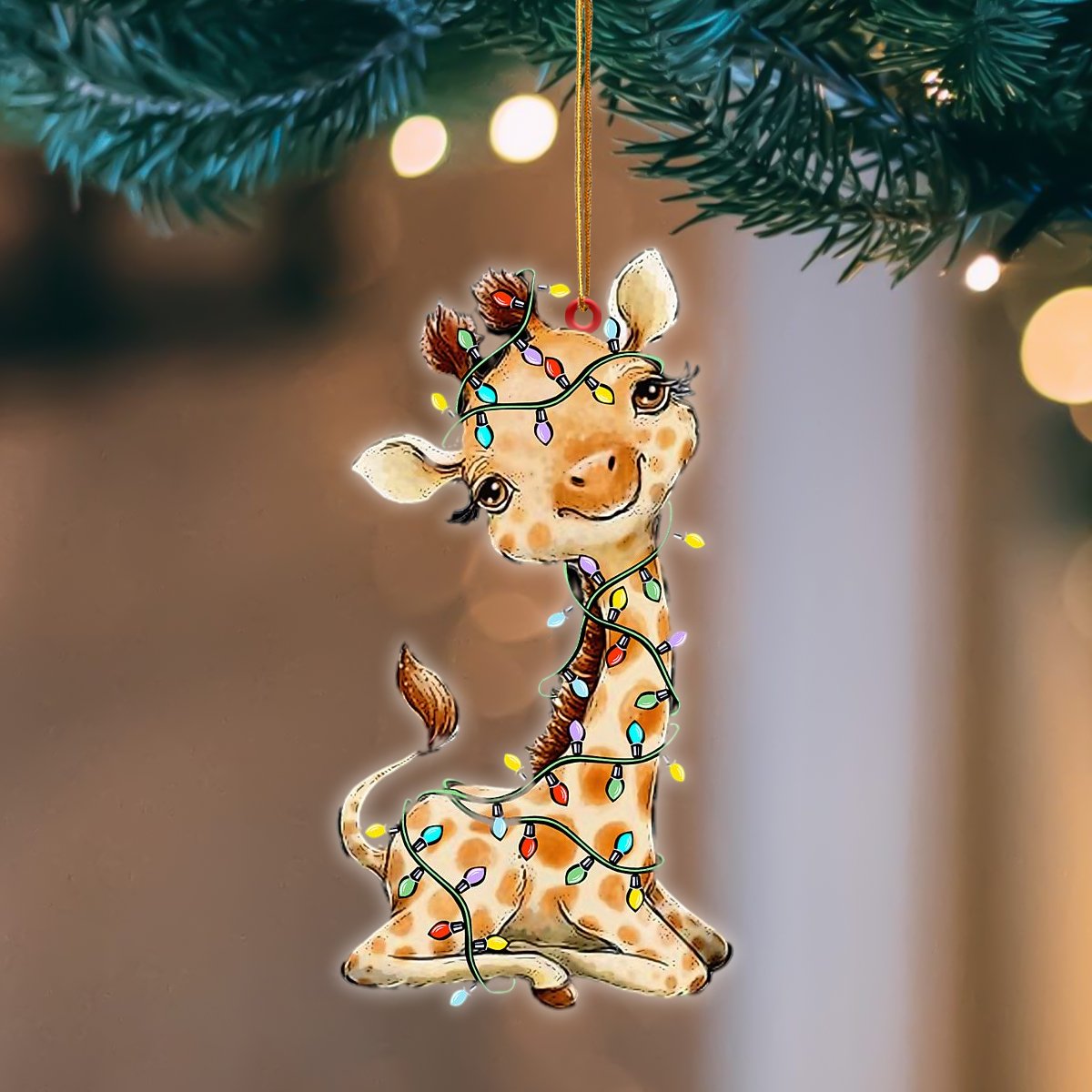 Giraffe Christmas Light Hanging Ornament