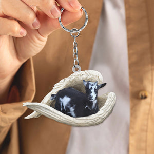 Goat Sleeping Angel Acrylic Keychain