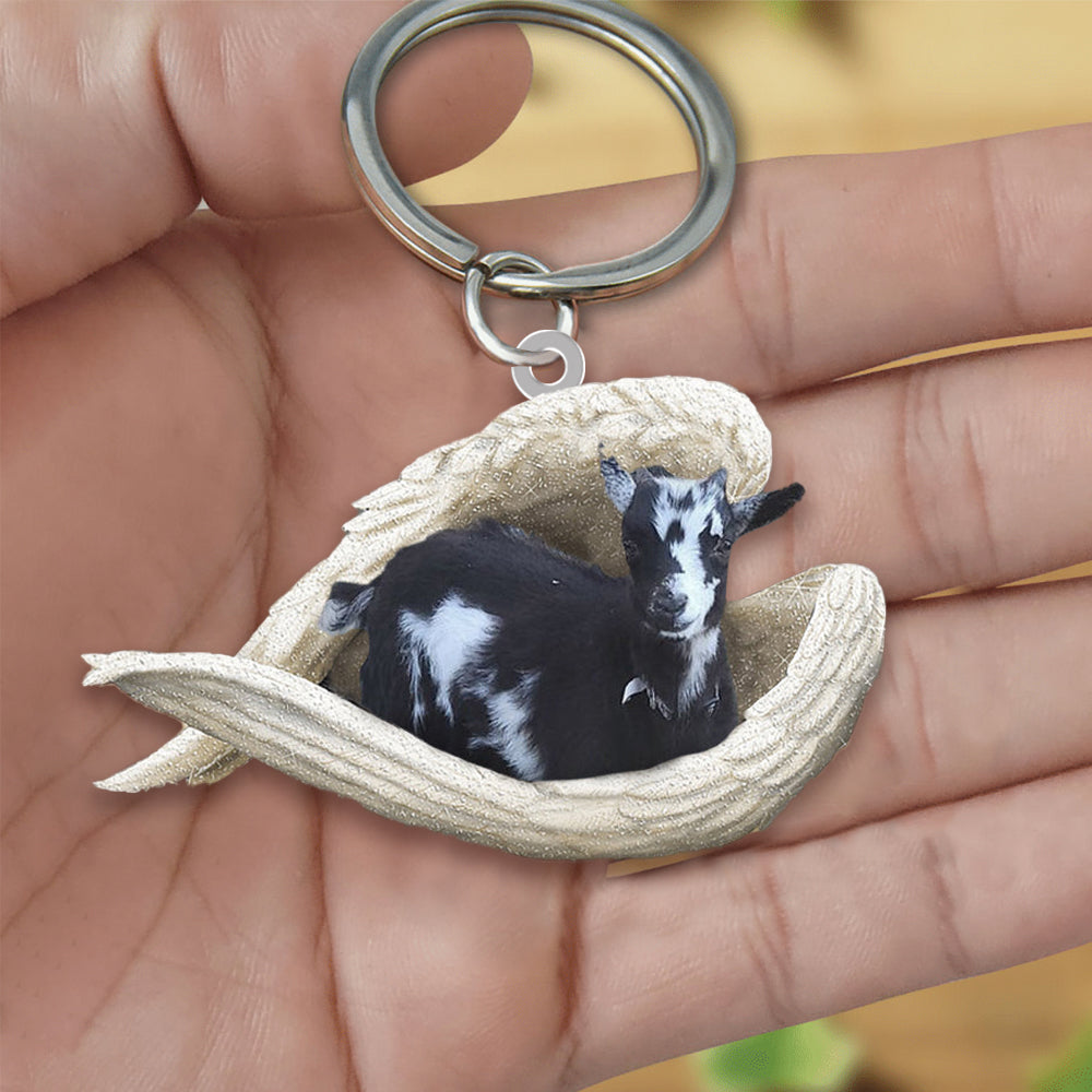 Goat Sleeping Angel Acrylic Keychain