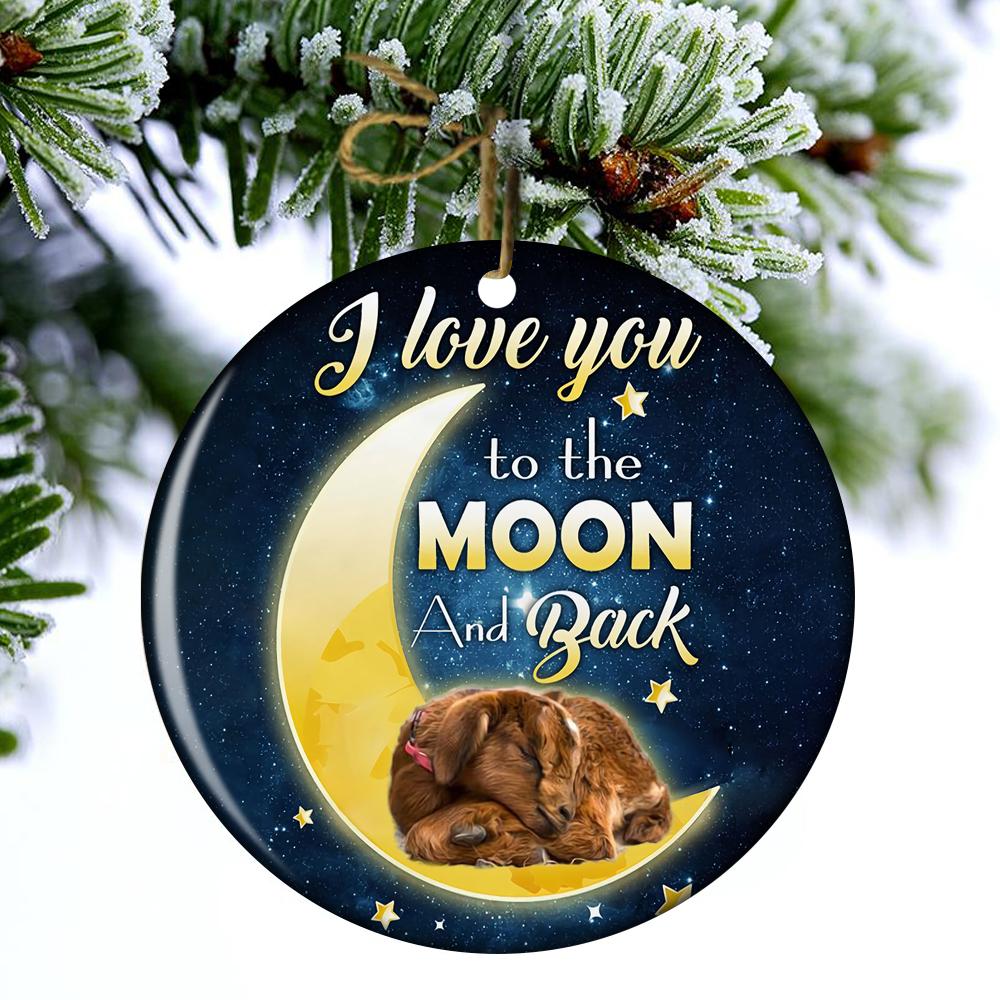 Goat I Love You To The Moon And Back Porcelain/Ceramic Ornament