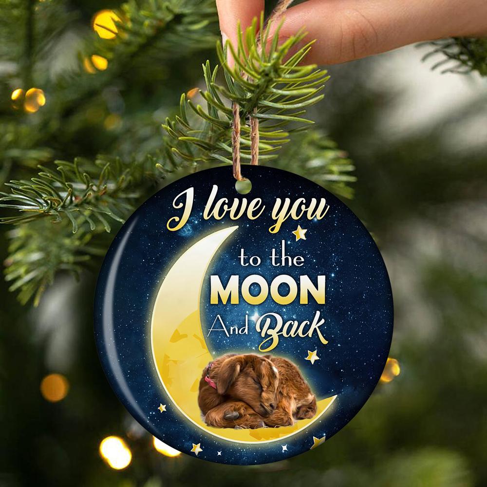 Goat I Love You To The Moon And Back Porcelain/Ceramic Ornament