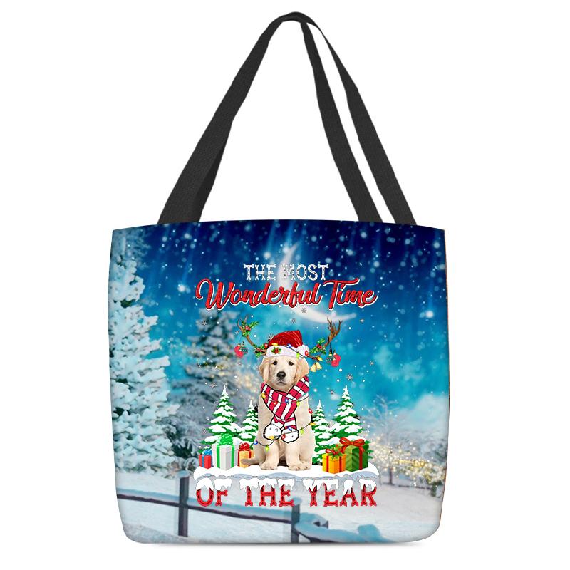 Golden Retriever Christmas Tote Bag