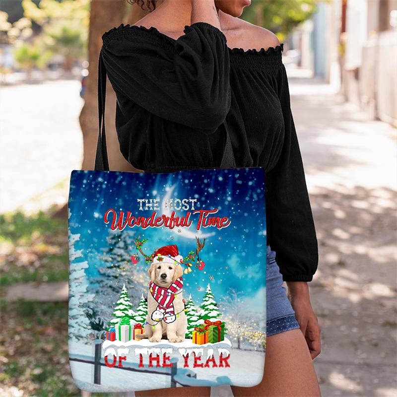 Golden Retriever Christmas Tote Bag
