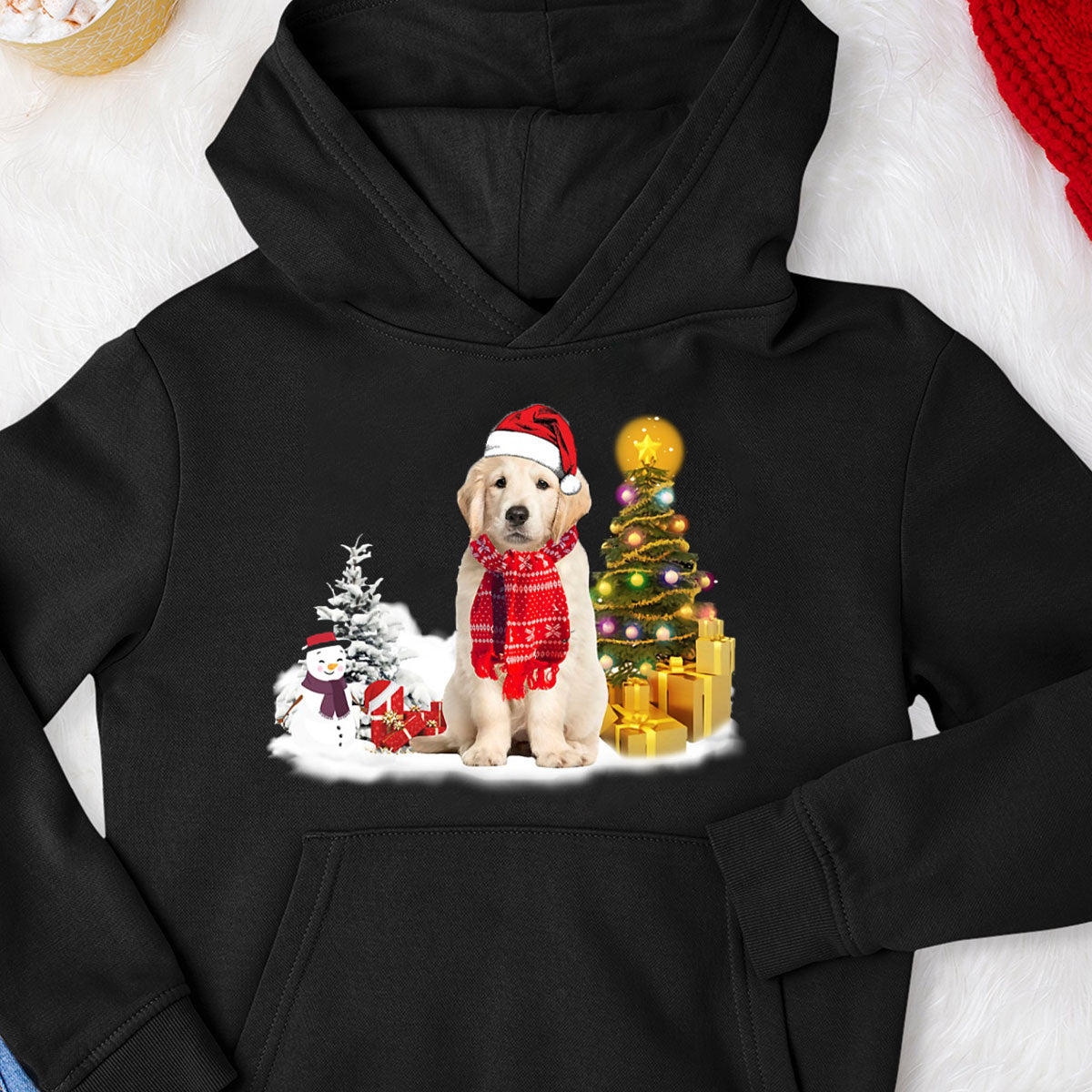 Unisex Merry Christmas Golden retriever Hoodie