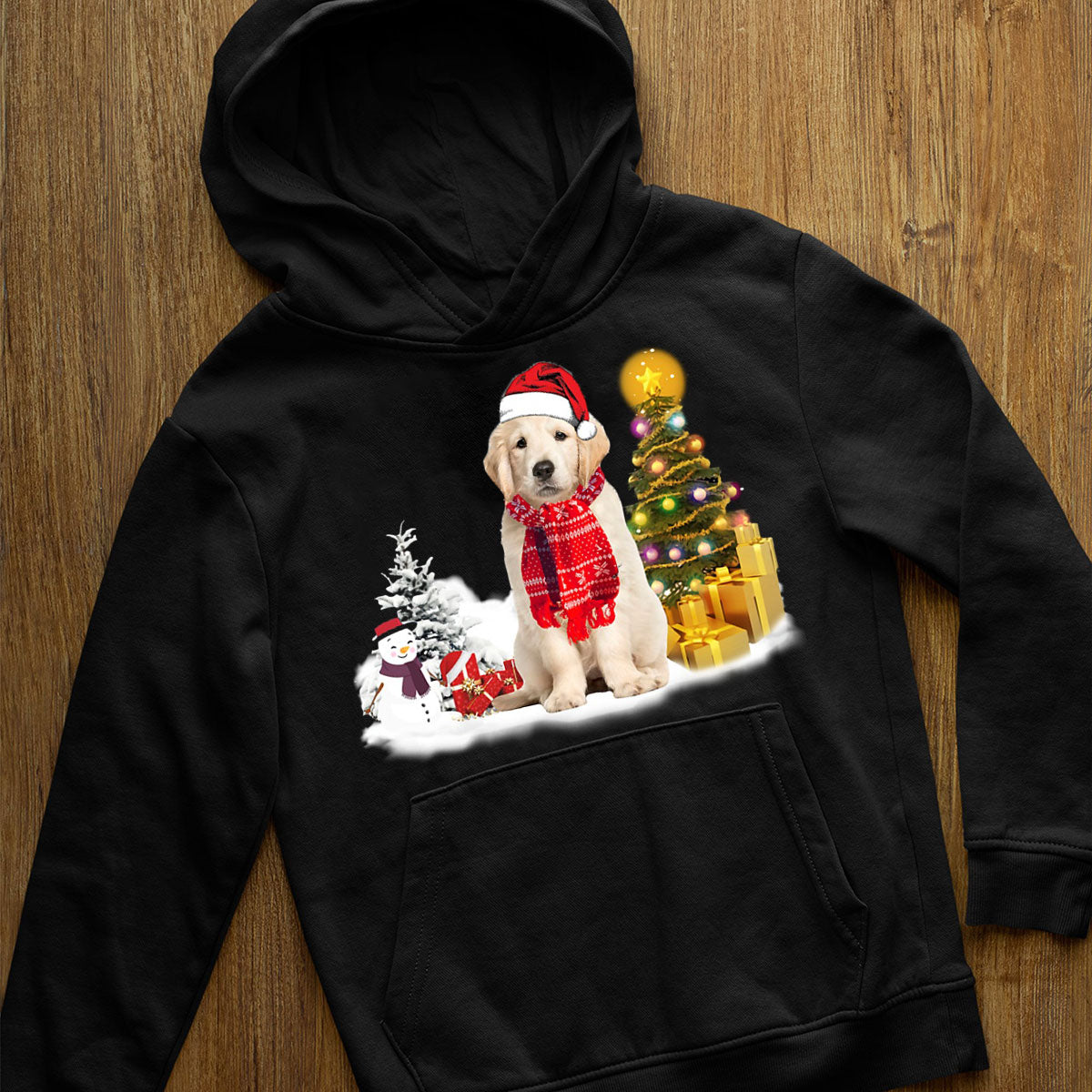 Unisex Merry Christmas Golden retriever Hoodie
