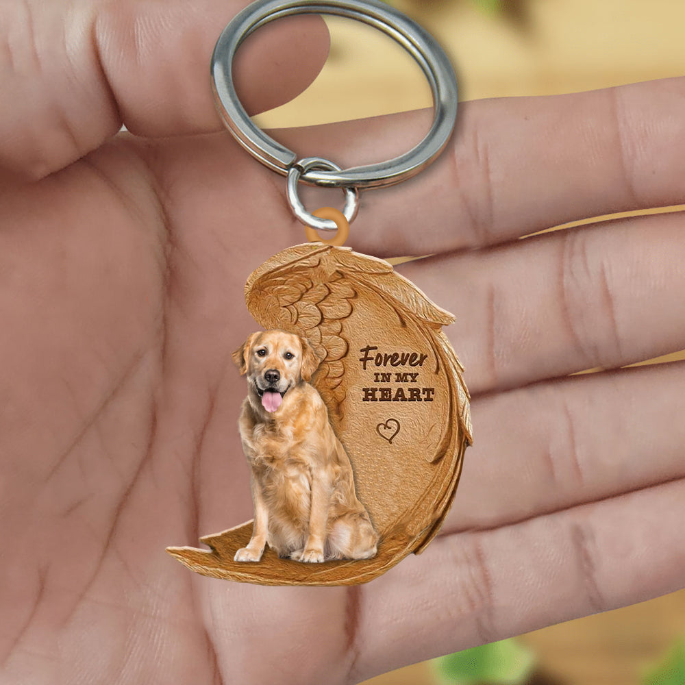 Golden Retriever03 In My Heart Flat Acrylic Keychain