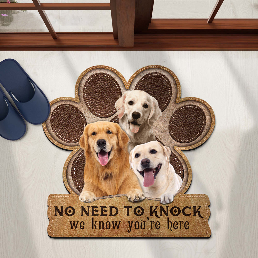 Golden Retriever No Need To Knock We Know You're Here Custom Doormat