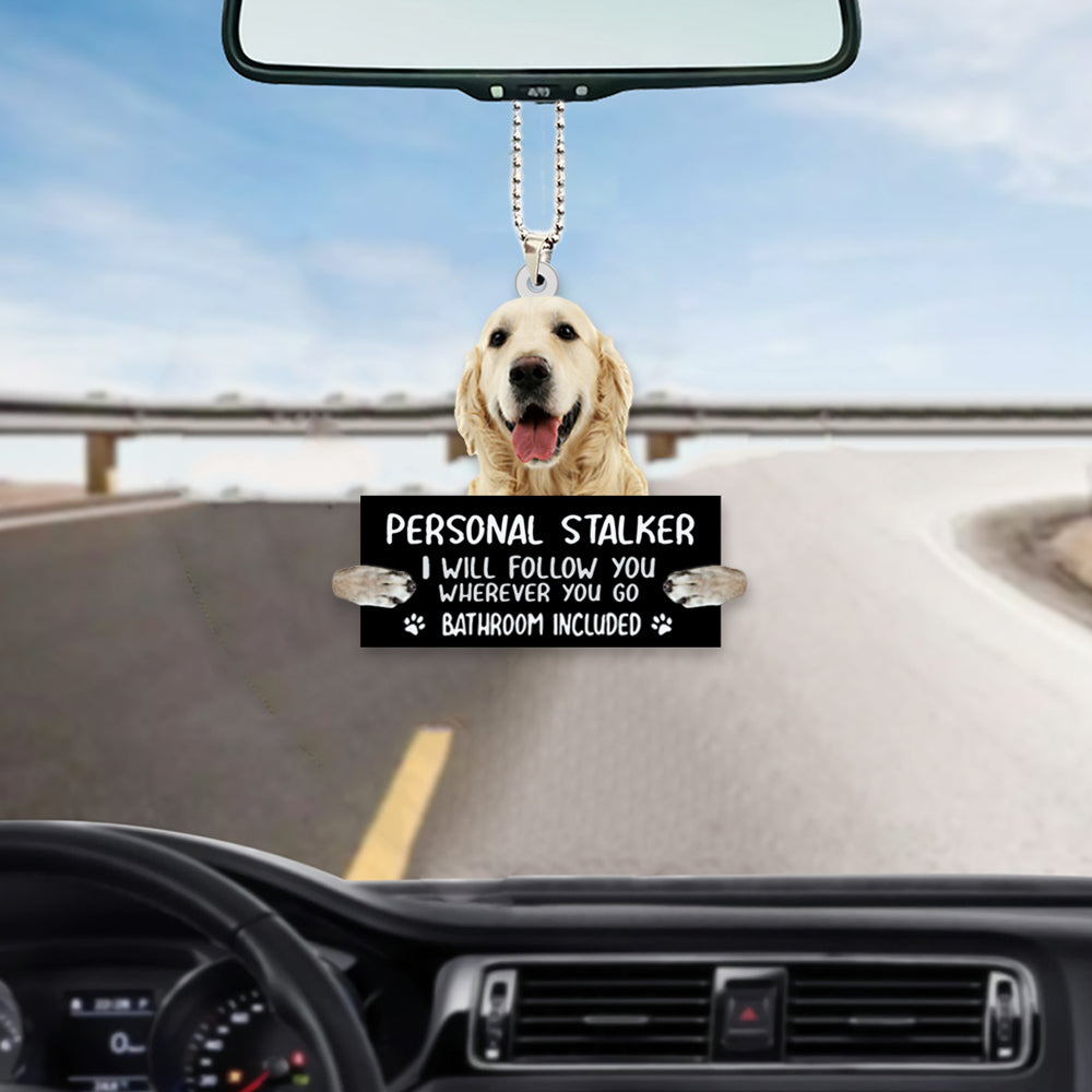 Golden Retriever Personal Stalker Car Hanging Ornament