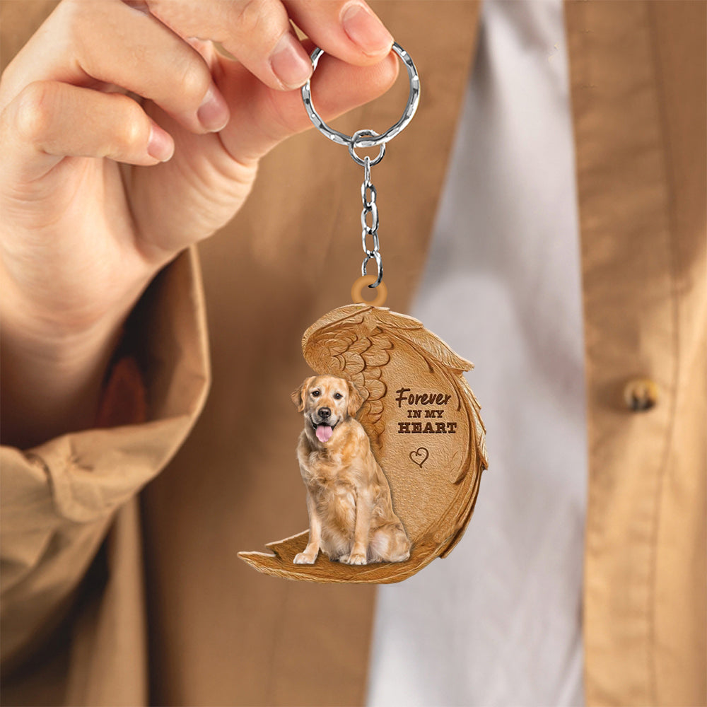 Golden Retriever03 In My Heart Flat Acrylic Keychain