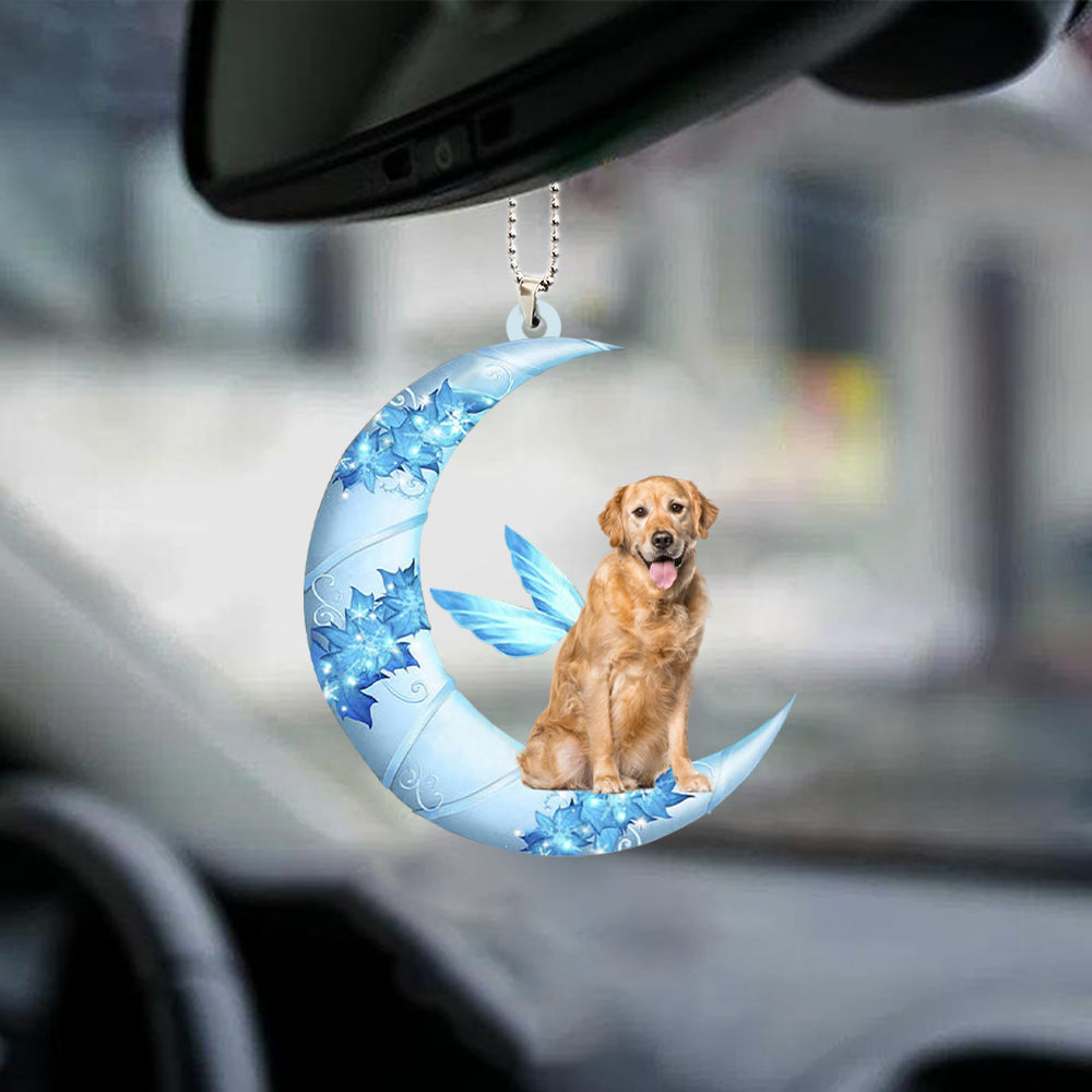 Golden Retriever Angel From The Moon Car Hanging Ornament