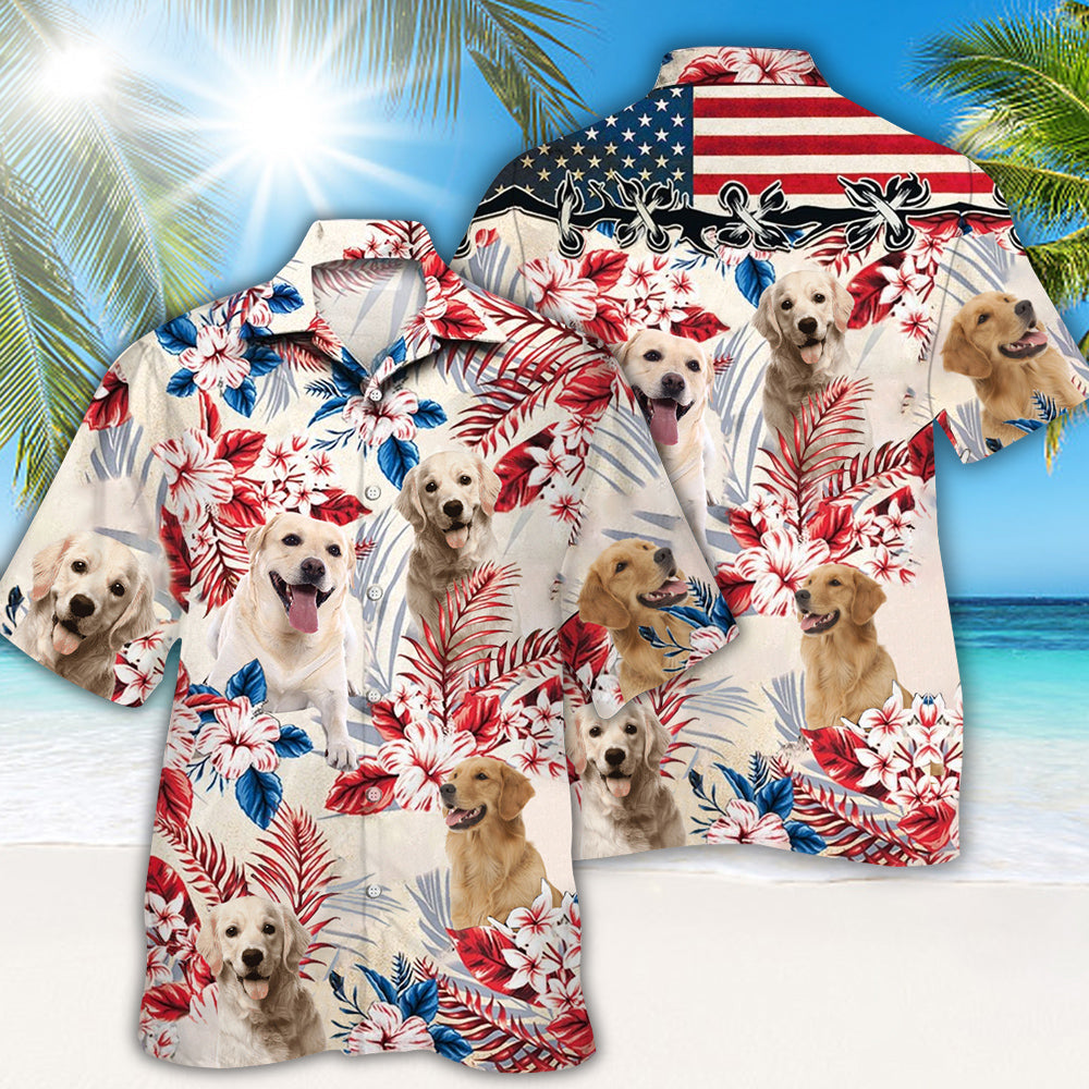 Golden Retriever Hawaiian Shirt