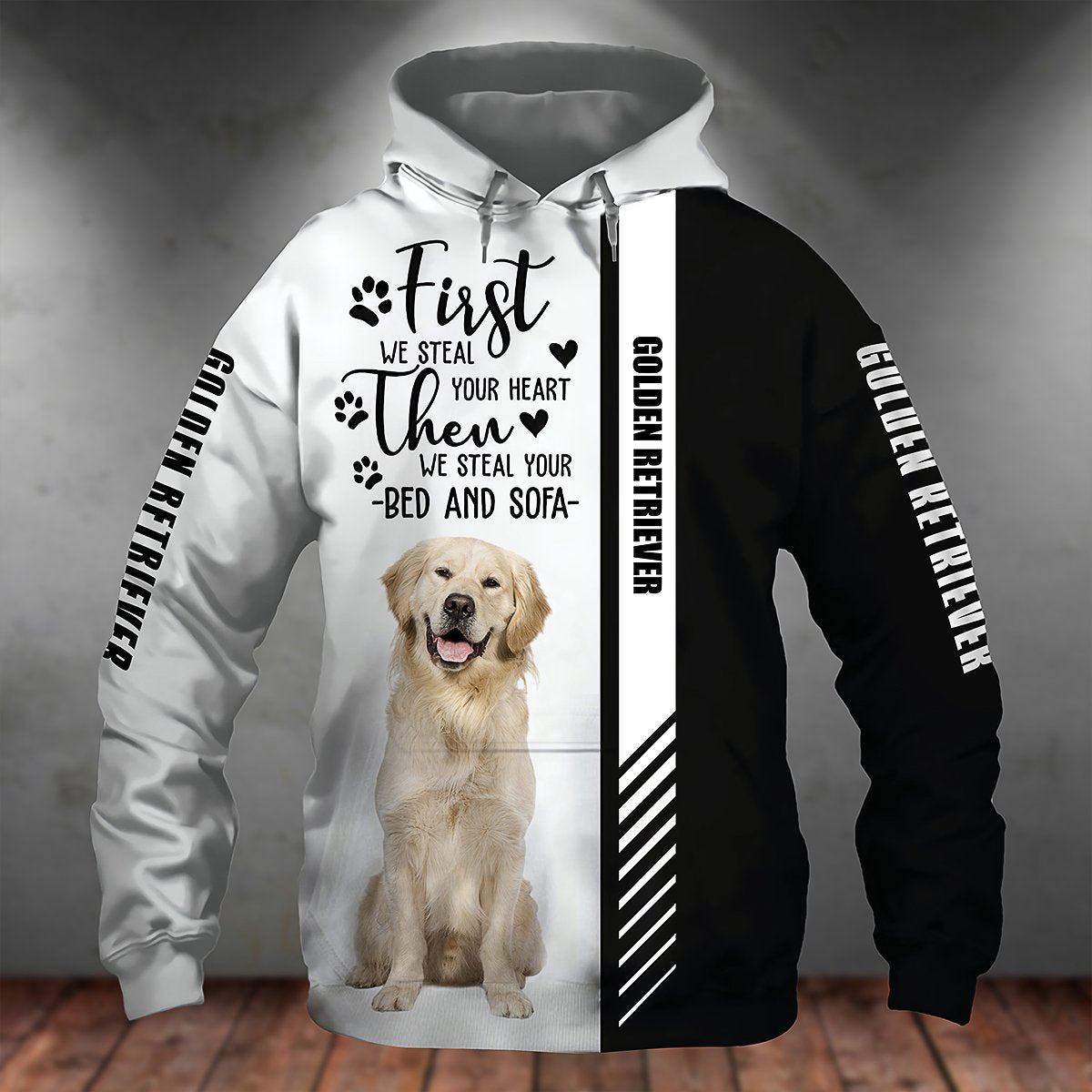 Golden Retriever-First We Steal Your Heart Unisex Hoodie