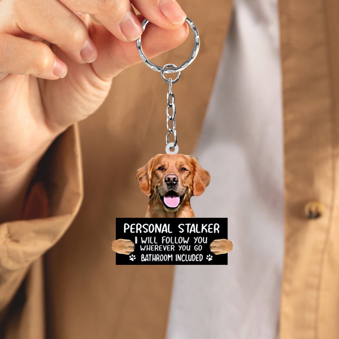 Golden Retriever02 Personal Stalker Acrylic Keychain