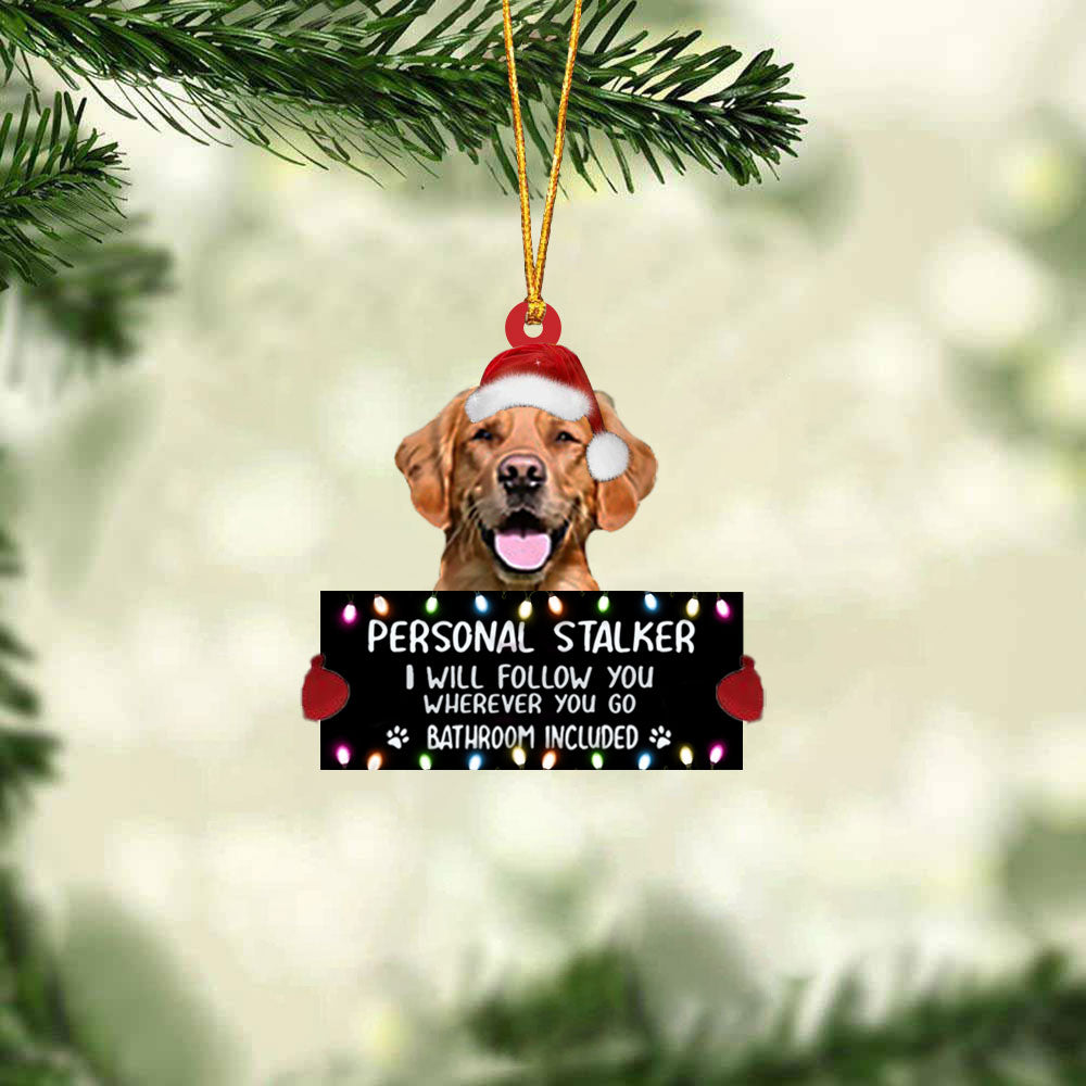 Golden Retriever02 Personal Stalker Christmas Hanging Ornament