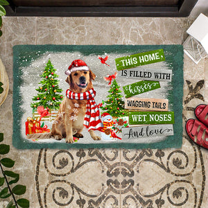 This Home Is Filled With Kisses/Golden Retriever02 Doormat