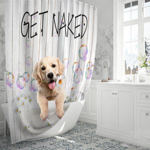 Golden Retriever 2 Get Naked Daisy Shower Curtain