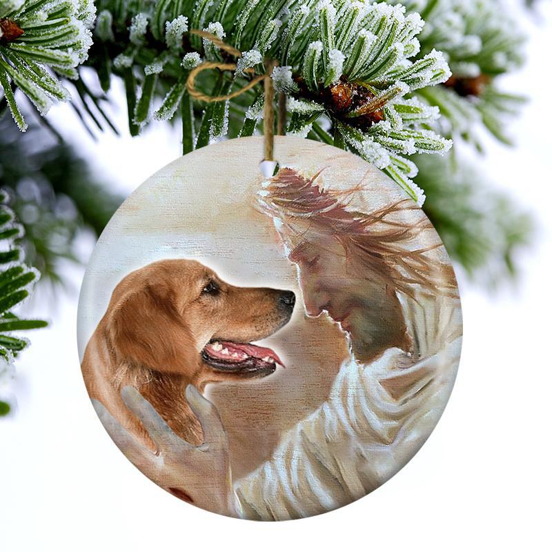 New Release -Golden Retriever 02 With God Porcelain/Ceramic Ornament
