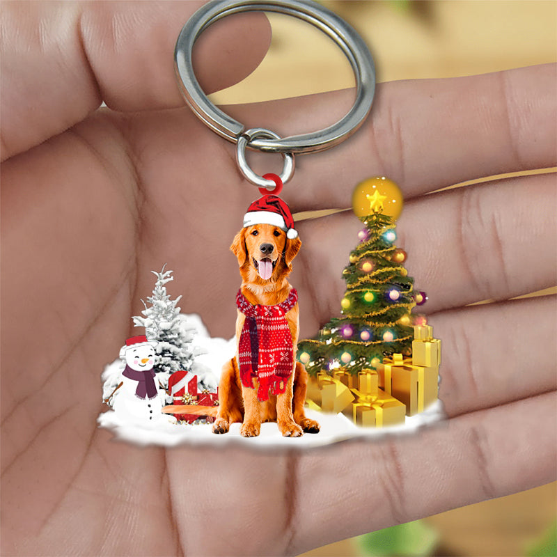 Golden Retriever Early Merry Christma Acrylic Keychain