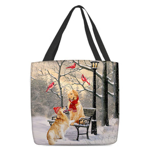 Golden Retriever Hello Christmas/Winter/New Year Tote Bag