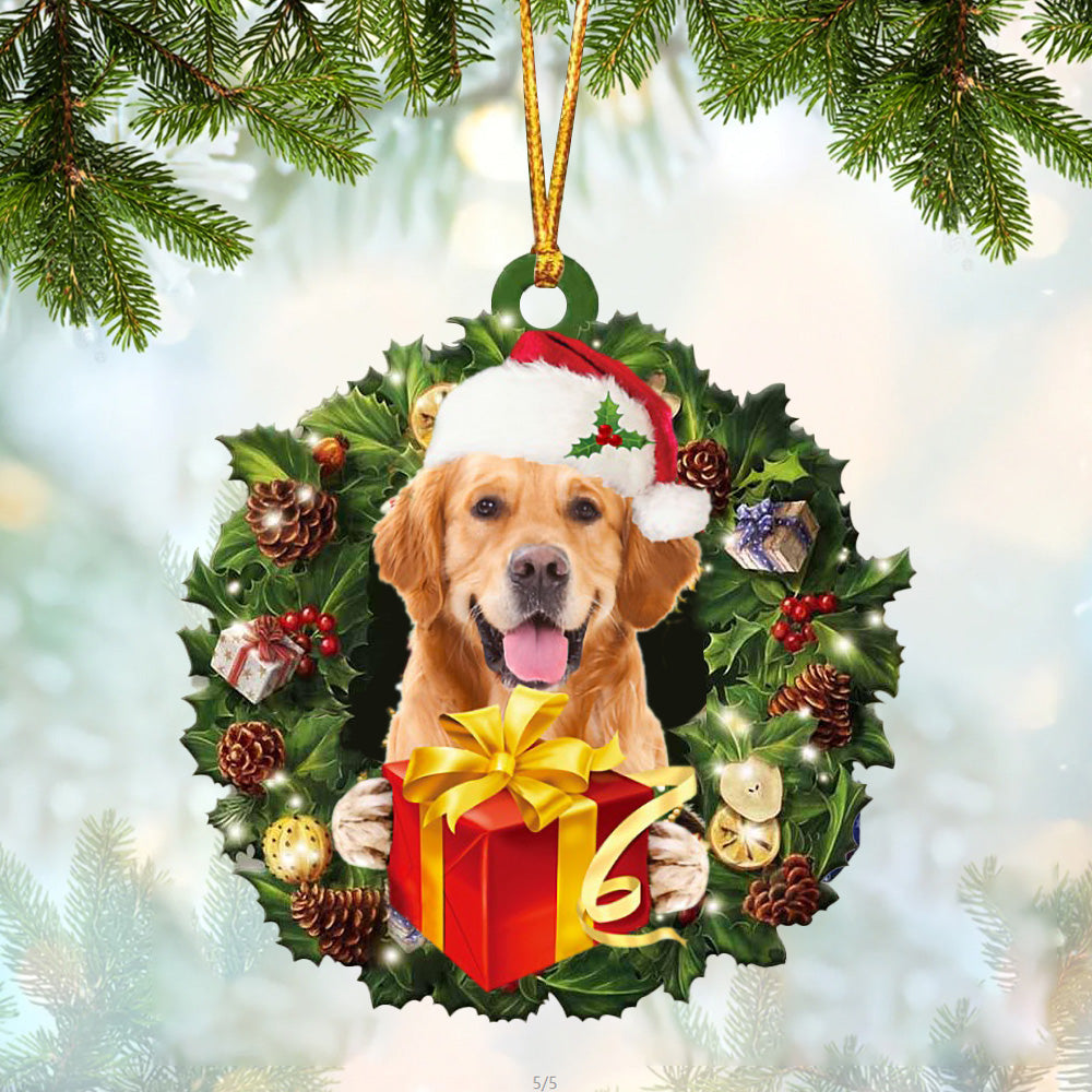 Golden Retriever Christmas Gift Hanging Ornament