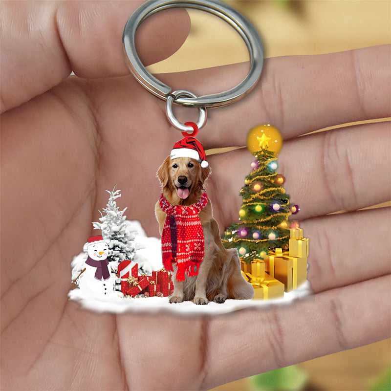 Golden Retriever03 Early Merry Christma Acrylic Keychain