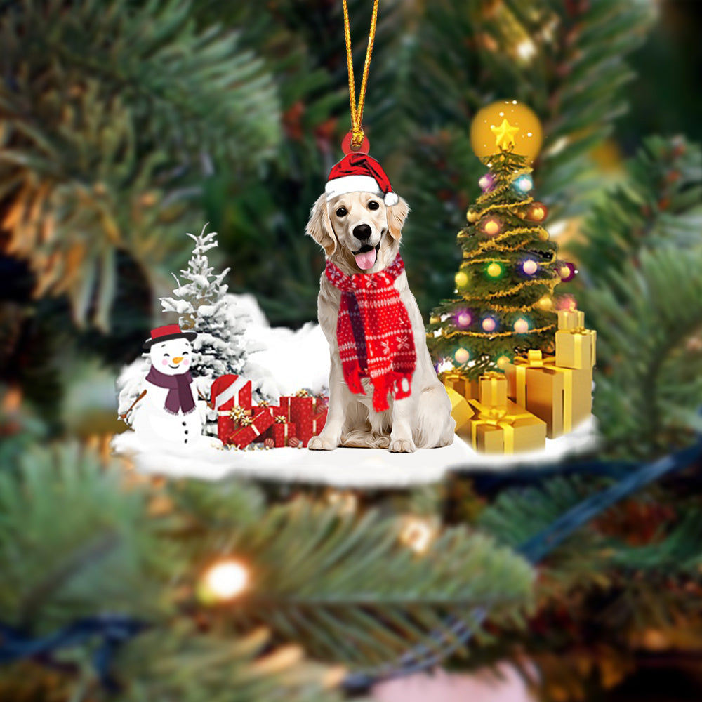 Golden Retriever   (2) Christmas Ornament