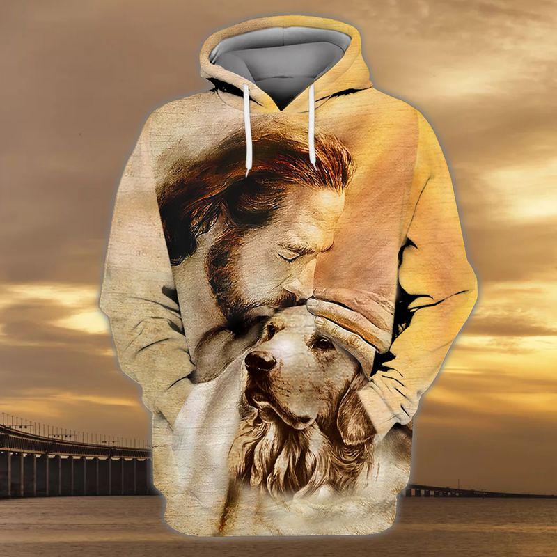 Golden Retriever With God Unisex Hoodie